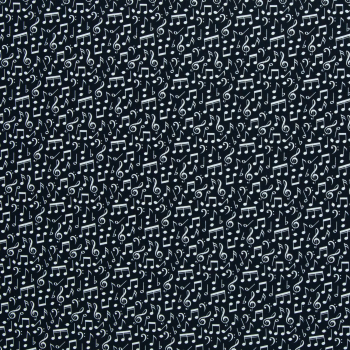 Baumwoll Webware Tim - Noten auf schwarz
