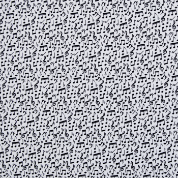 Baumwoll Webware Tim - Noten auf weiß