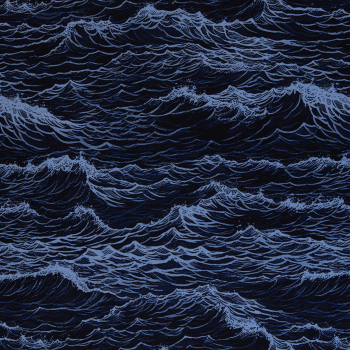 Baumwolljersey Ocean Waves by Thorsten Berger - Wellen in blau