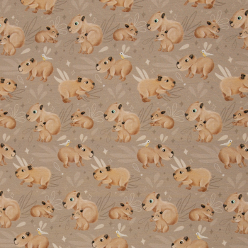 Preview: Baumwolljersey Capybara Friends