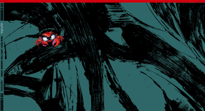 Preview: French Terry  Panel Eddy the Crab by Thorsten Berger - Krabbe auf grün