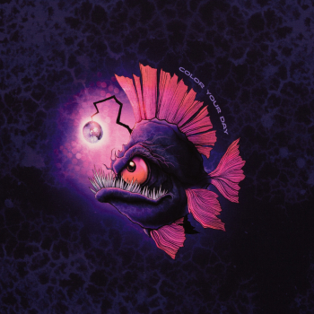 French Terry  Panel Deep Water by Thorsten Berger - Anglerfisch mit Discokugel