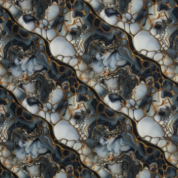 Preview: Oxford Flowing Bloom by Sarah Mariam - Outdoorstoff Liquid/ Marmor-Design in grau - schwarz