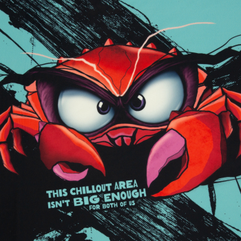 Preview: Salty Pillows - Velvet Samt Panel mit Eddy the Crab by Thorsten Berger in grün - Kissen-/ Dekopanel mit Krabbe auf grün