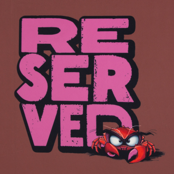 Preview: Salty Pillows - Velvet Samt Panel mit Eddy the Crab by Thorsten Berger in pink - Kissen-/ Dekopanel mit Krabbe auf pink