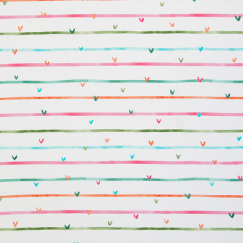 Baumwolljersey Cactus Cuties by Hip Som Hap mit kleinen Herzen und Streifen auf weiß