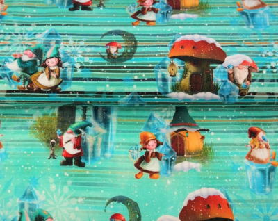 French Terry Wichtel - Gnome mit Pilzhäusern