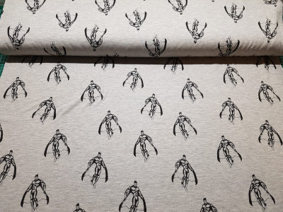 Baumwolljersey Superheld- Super Hero - graumeliert