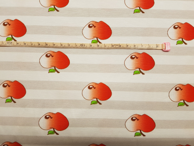 Baumwolljersey Äpfel und Streifen