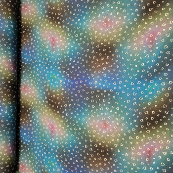 Preview: French Terry Digital mit Herzen und Farbverlauf