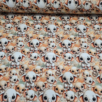 Baumwolljersey Sweet Ollie - süße Elefanten