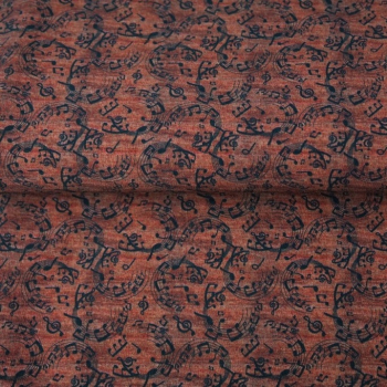 French Terry Musiknoten - Noten auf terracotta