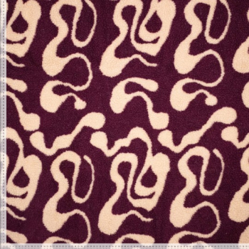 Preview: Teddy - Plüsch in beere mit Muster