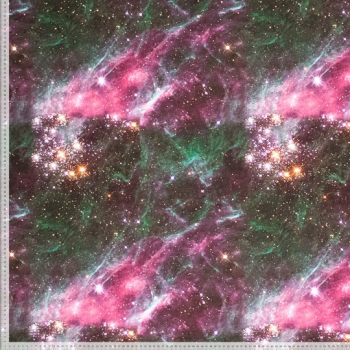 Yoga - Sport - und Funktionsjersey mit Galaxy - Sternenhimmel in pink - grün - schwarz