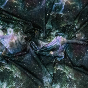 Yoga - Sport - und Funktionsjersey mit Galaxy - Sternenhimmel in blau - schwarz