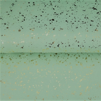 French Terry mit Glitzerpunkten auf mint