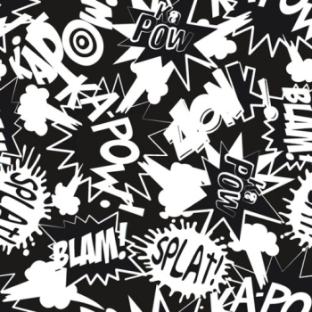 French Terry Black & White Baam - Schrift