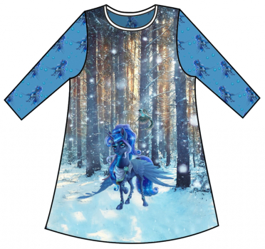 Preview: French Terry Einhörner auf blau