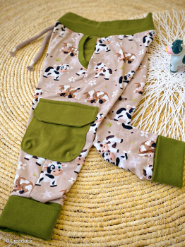 Preview: Baumwolljersey Landkind mit Kühen - Bauernhof