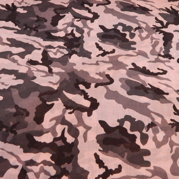 Viskose Voile Camouflage rosa - grau - schwarz
