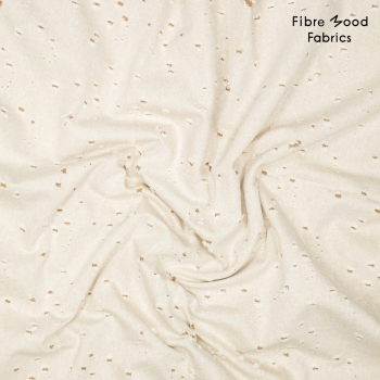 Baumwoll - Denim mit Used- Look in beige