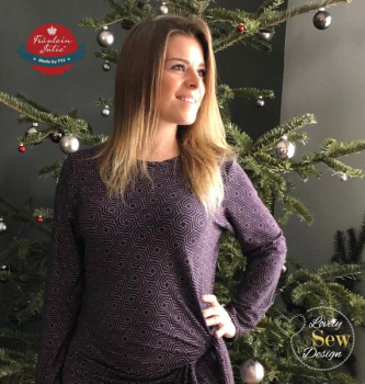 Preview: Viskosejersey - Geometrisches Muster auf navy