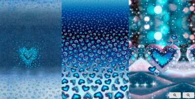 French Terry Panel - Herzen und Jeans Optik - weich angeraut