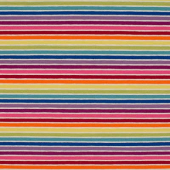 Baumwolljersey mit Ringel / Streifen in Regenbogenfarben