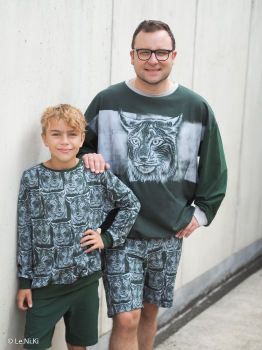 Preview: French Terry - Pawerful by Thorsten Berger - Luchs in grau