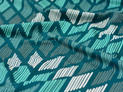 Preview: Modal French Terry Cozy Big Knit by Lycklig Design - petrol - mint - weiß - Strickoptik