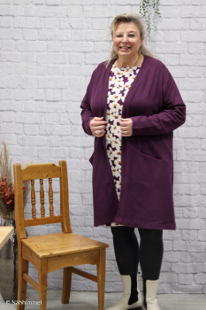 Preview: Modal French Terry Sandra mit Blüten auf lila