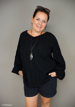 Preview: Baumwoll Webware Achern mit Stickerei in schwarz