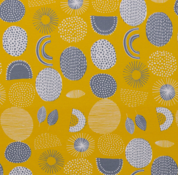 Baumwolljersey Little King - Swafing Ornamente / Kreise gelb