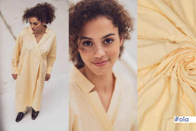 Preview: Baumwoll Gewebe Paper Touch - gelb