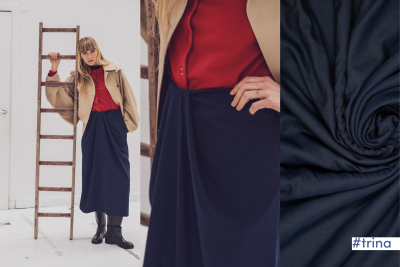 Preview: Twill - Gewebe - leicht elastisch in navy