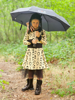 Preview: French Terry - Halloween mit Motiv ähnlich Wednesday - Adams Family