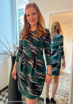 Preview: French Terry Sandro - Abstrakt - Muster grün / schwarz / weiß