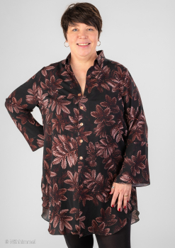 Preview: Viskose - Dark Leaves by Thorsten Berger - Blätter rost - braun - schwarz