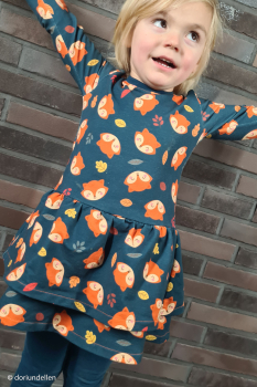 Preview: French Terry - Tomke mit Fuchs auf petrol