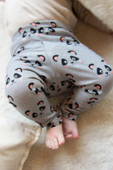 Preview: French Terry  Petra mit Panda - Bären auf graumeliert