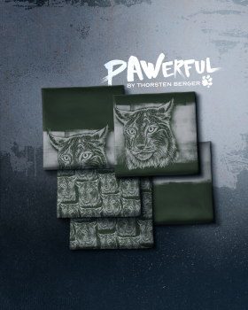 Preview: French Terry - Pawerful by Thorsten Berger - Luchs in grau