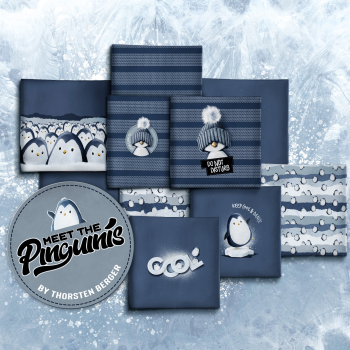 Pinguinis by Thorsten Berger - Streifen in Strickoptik - French Terry