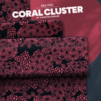 Coral Cluster by Thorsten Berger - Viskosewebware in koralle - navy