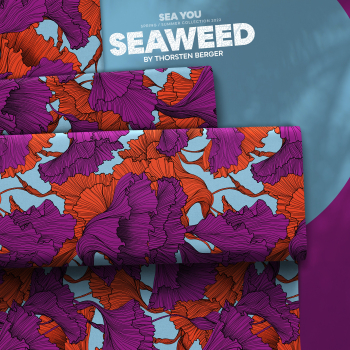 Seaweed by Thorsten Berger - Viskosewebware in orange - lila - blau