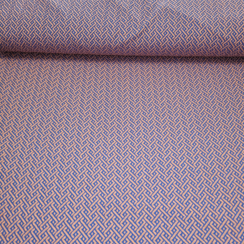 Connect Knit Jacquard Jersey - hellrosa - blau - Albstoffe + Hamburger Liebe