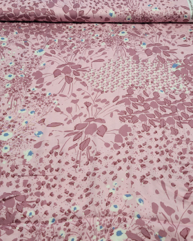 Viskose Webware - rosa mit Blumenmuster