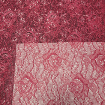 Preview: Spitze in pink - fuchsia mit Rosen