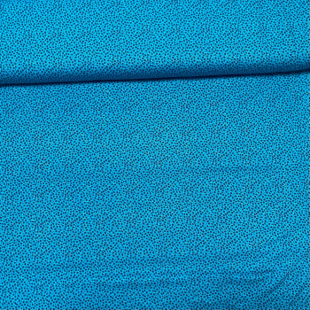 Viskose Slub - Jersey kleine Streublümchen türkis - dunkelblau