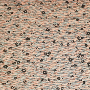 Viskose- Feinstrick mit Blümchen pink - grau melange