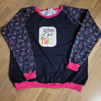 Baumwolljersey Good Vibes by Jolijou - Think positiv - dream big - Big Hugs